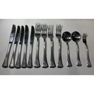 International Lyon Stainless Flatware Silverware Korea Taiwan Lot Of 12 Pieces